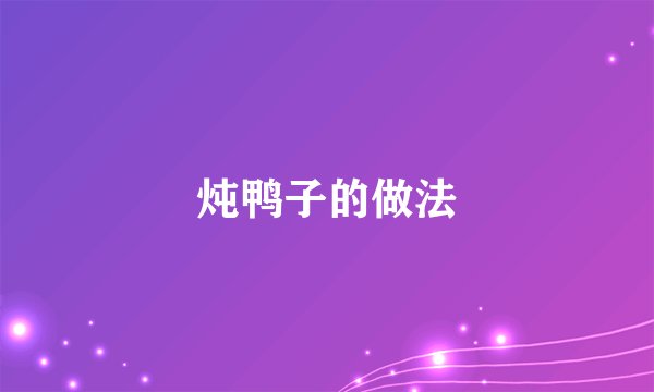 炖鸭子的做法