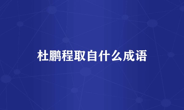 杜鹏程取自什么成语