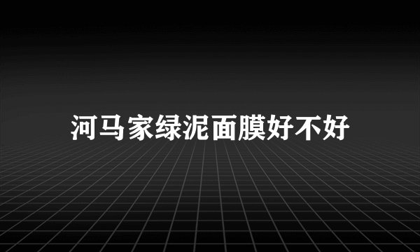 河马家绿泥面膜好不好