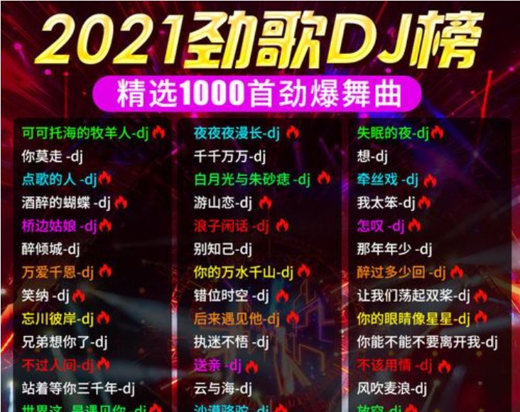 dj歌曲2021最火歌曲