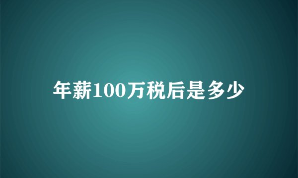 年薪100万税后是多少