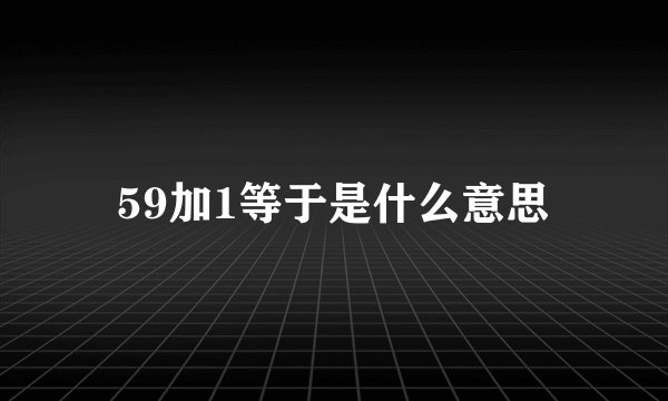 59加1等于是什么意思