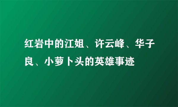 红岩中的江姐、许云峰、华子良、小萝卜头的英雄事迹