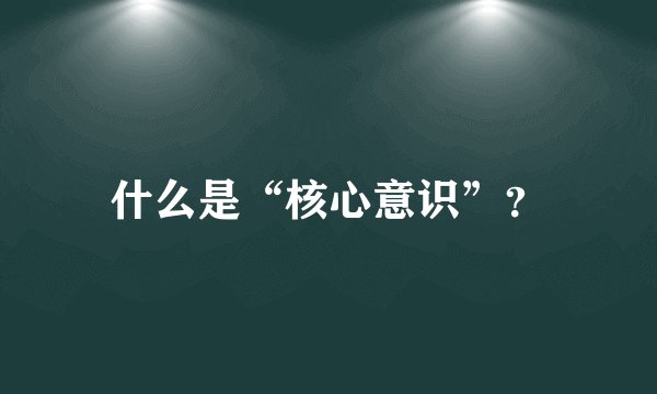 什么是“核心意识”？