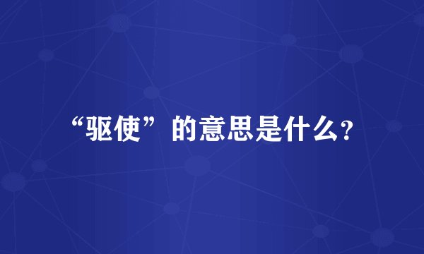 “驱使”的意思是什么？