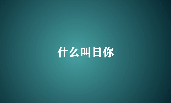 什么叫日你