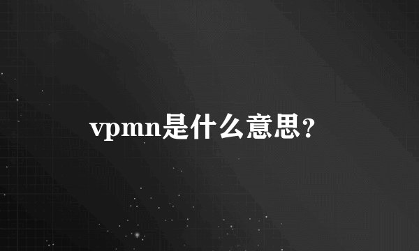 vpmn是什么意思？