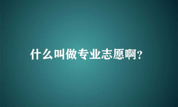 什么叫做专业志愿啊？