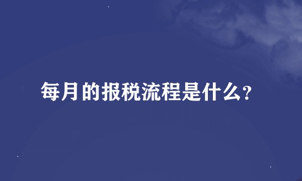 每月的报税流程是什么？