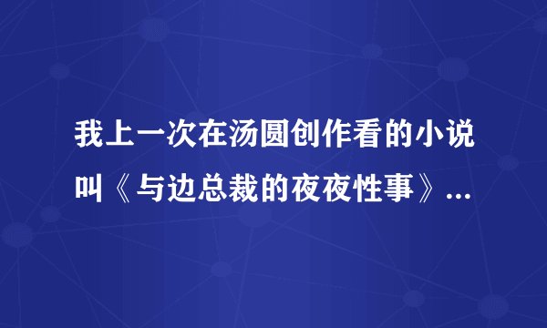 我上一次在汤圆创作看的小说叫《与边总裁的夜夜性事》，女主角姓宋，男主角是边伯贤