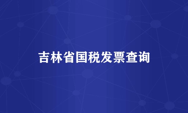 吉林省国税发票查询
