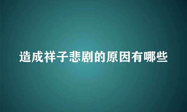 造成祥子悲剧的原因有哪些