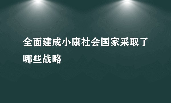 全面建成小康社会国家采取了哪些战略