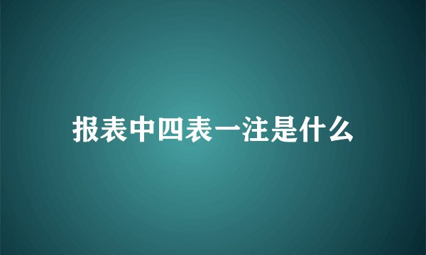 报表中四表一注是什么