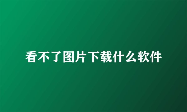 看不了图片下载什么软件