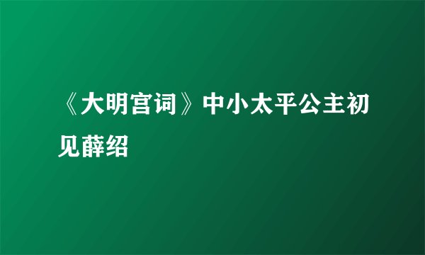 《大明宫词》中小太平公主初见薛绍