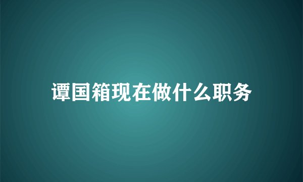 谭国箱现在做什么职务