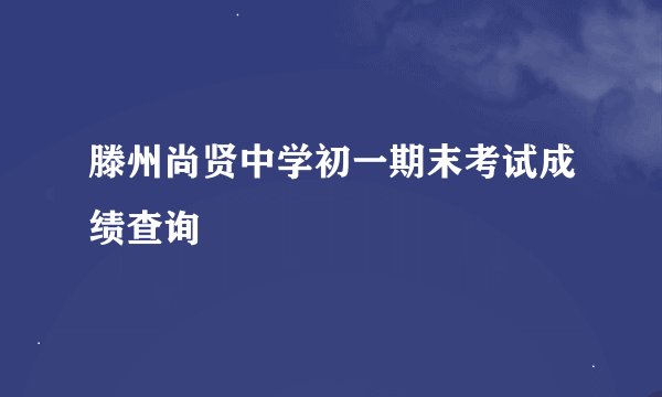 滕州尚贤中学初一期末考试成绩查询