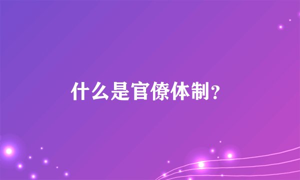 什么是官僚体制？
