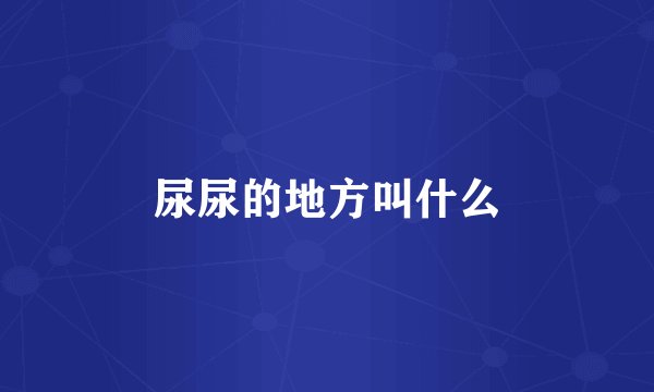 尿尿的地方叫什么