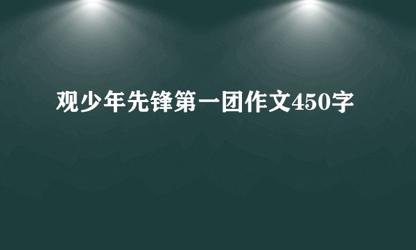 观少年先锋第一团作文450字