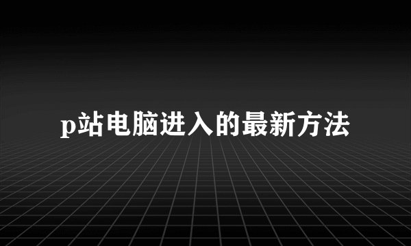 p站电脑进入的最新方法