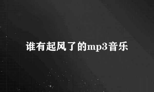 谁有起风了的mp3音乐