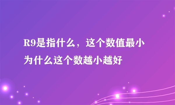 R9是指什么，这个数值最小为什么这个数越小越好