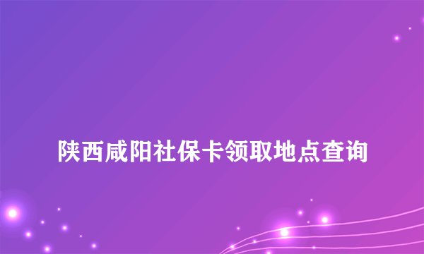 
陕西咸阳社保卡领取地点查询

