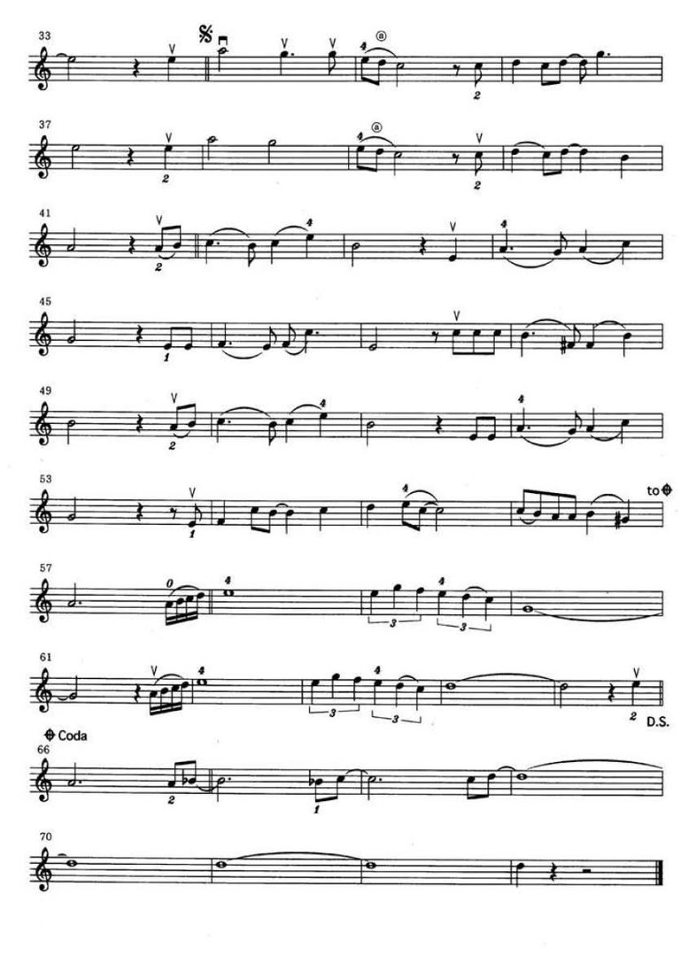 天空之城小提琴五线谱，完整版