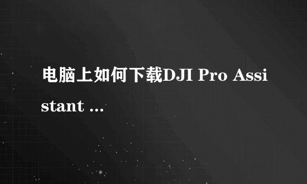 电脑上如何下载DJI Pro Assistant for Ronin