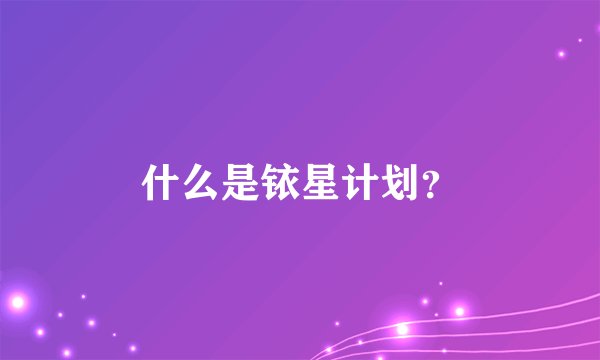 什么是铱星计划？