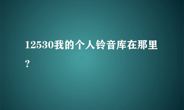 12530我的个人铃音库在那里？