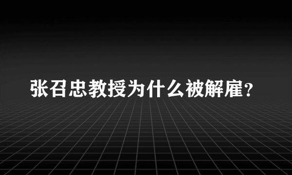 张召忠教授为什么被解雇？