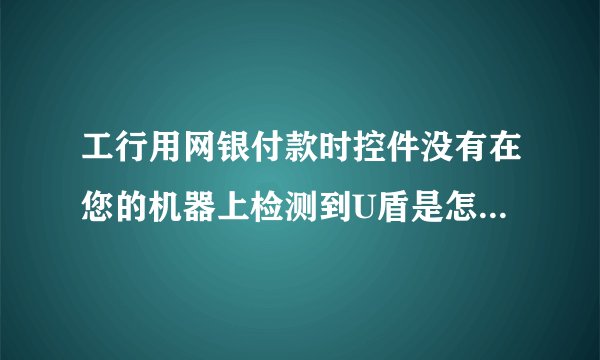 工行用网银付款时控件没有在您的机器上检测到U盾是怎么回事？