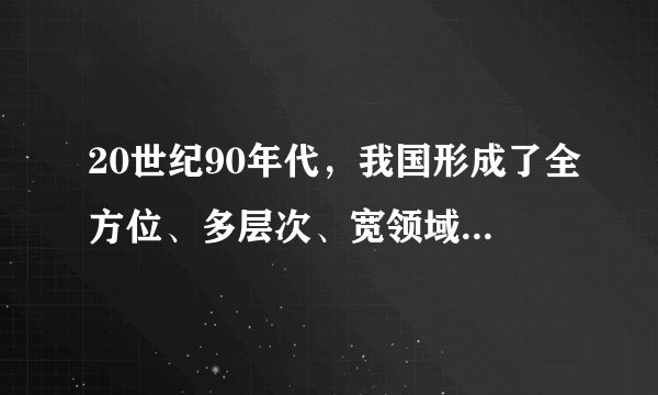20世纪90年代，我国形成了全方位、多层次、宽领域的对外开放格局，其中“全 方位”是指（ ） 多选题