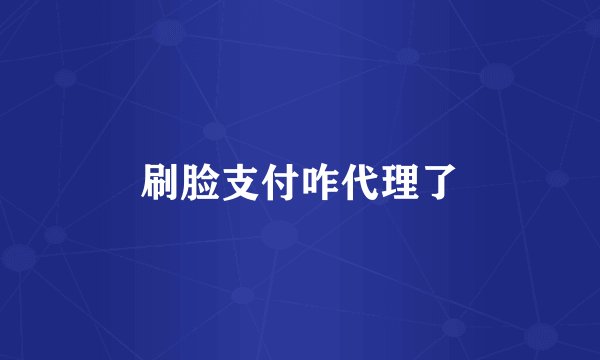 刷脸支付咋代理了
