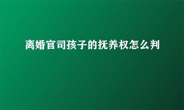 离婚官司孩子的抚养权怎么判