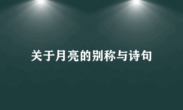 关于月亮的别称与诗句