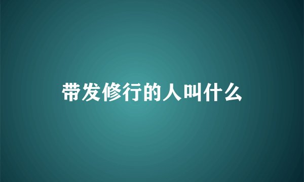 带发修行的人叫什么