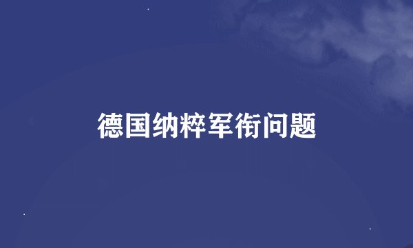 德国纳粹军衔问题