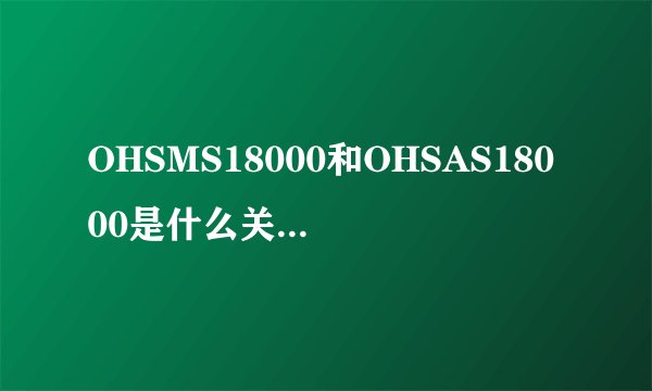 OHSMS18000和OHSAS18000是什么关系啊，一个意思吗？