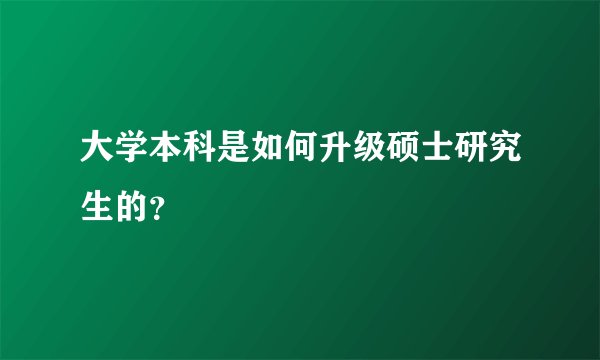 大学本科是如何升级硕士研究生的？