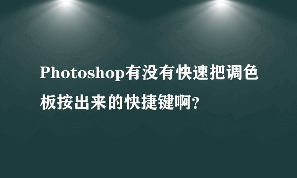 Photoshop有没有快速把调色板按出来的快捷键啊？