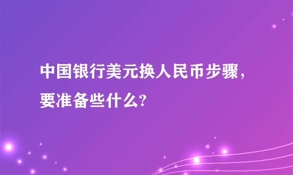 中国银行美元换人民币步骤，要准备些什么?