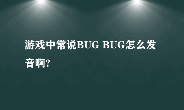 游戏中常说BUG BUG怎么发音啊?