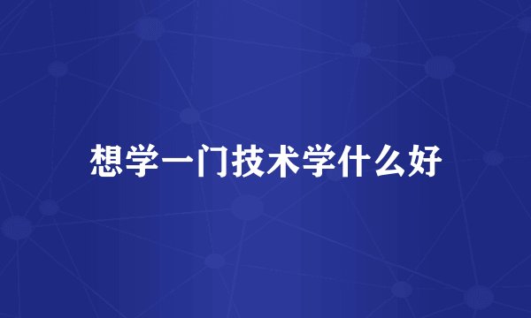 想学一门技术学什么好