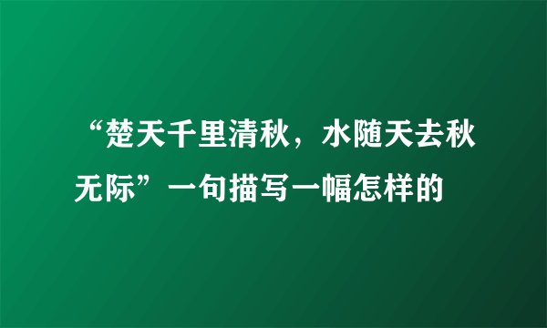 “楚天千里清秋，水随天去秋无际”一句描写一幅怎样的