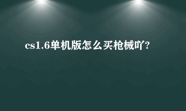 cs1.6单机版怎么买枪械吖?