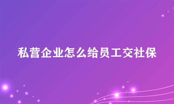 私营企业怎么给员工交社保